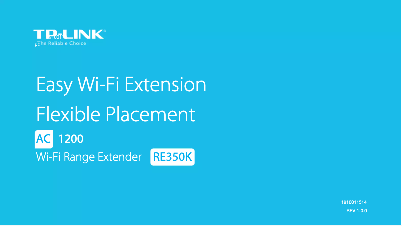 Page 1 de la notice Manuel utilisateur TP-Link RE350K