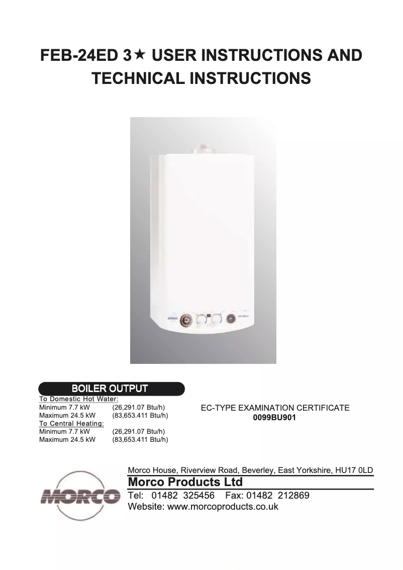 Page 1 de la notice Manuel utilisateur Morco FEB-24ED3