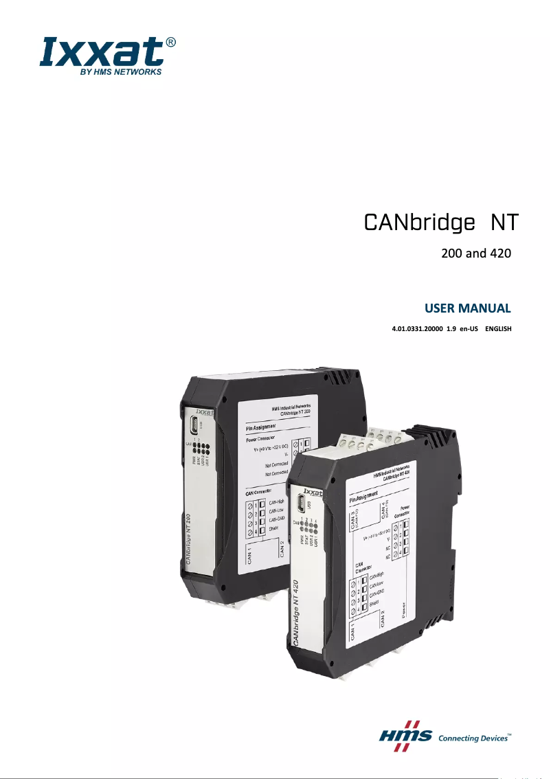 Page n°1 - Manuel utilisateur Ixxat CANbridge NT 200