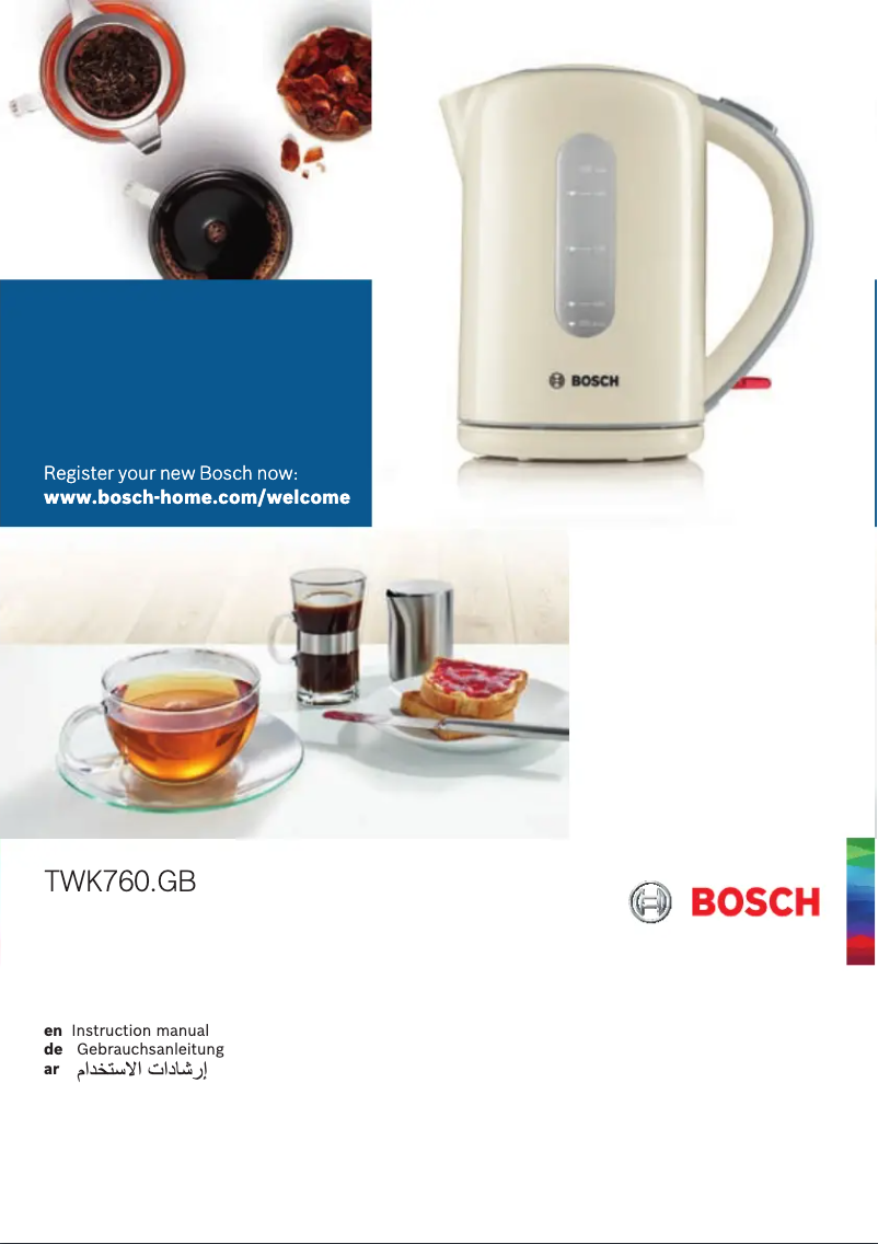Page n°1 - Manuel utilisateur Bosch TWK7603GB
