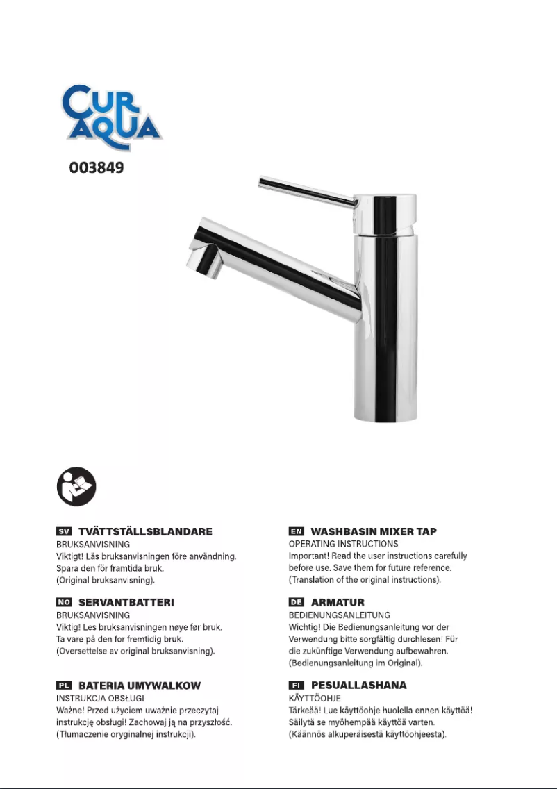 Page 1 de la notice Manuel utilisateur CurAqua 003-849