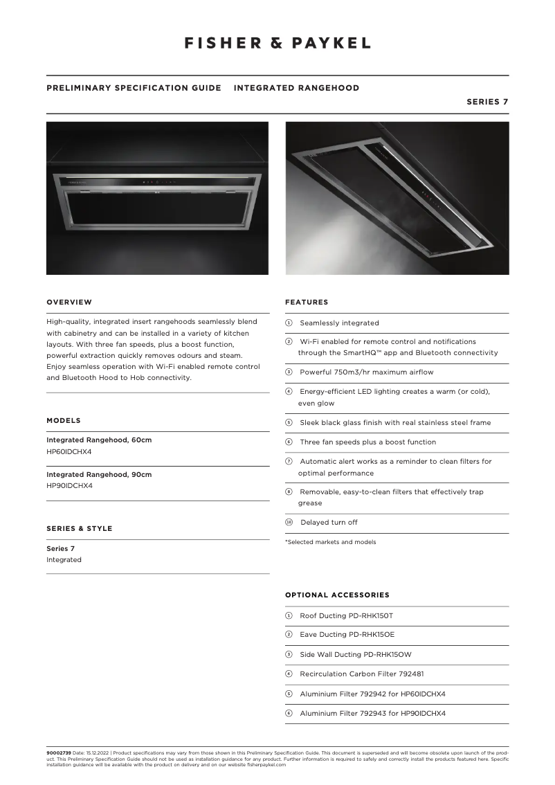 Page n°1 - Fiche technique Fisher & Paykel HP60IDCHX4