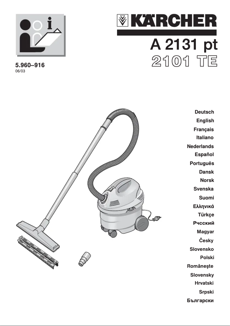 Page 1 de la notice Manuel utilisateur Kärcher A 2131