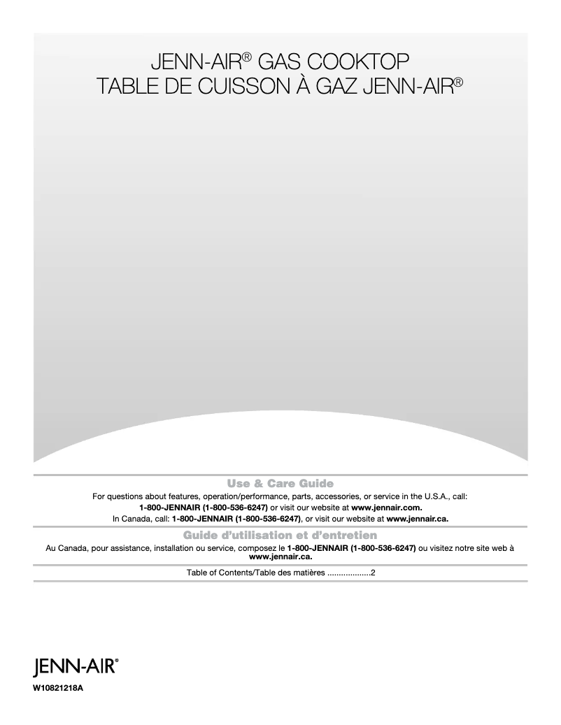 Image de la première page du manuel de l'appareil JGC2536EB