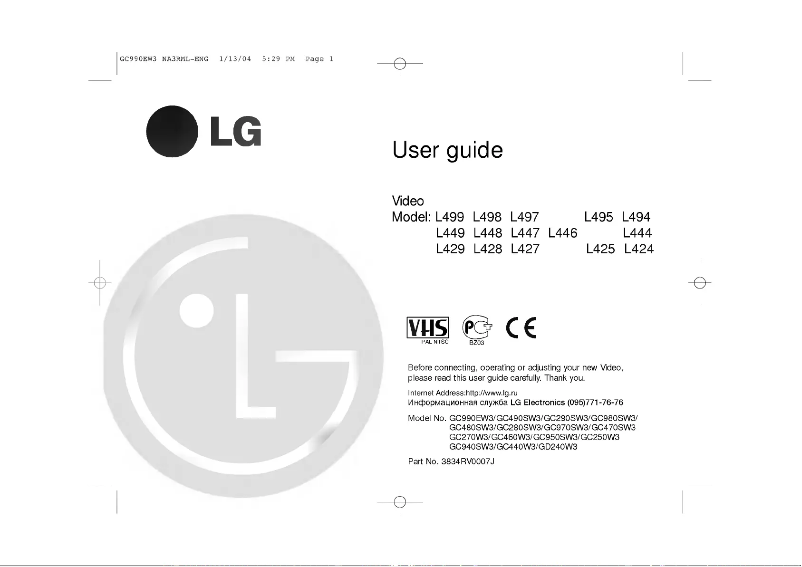 Page n°1 - Manuel utilisateur LG L428