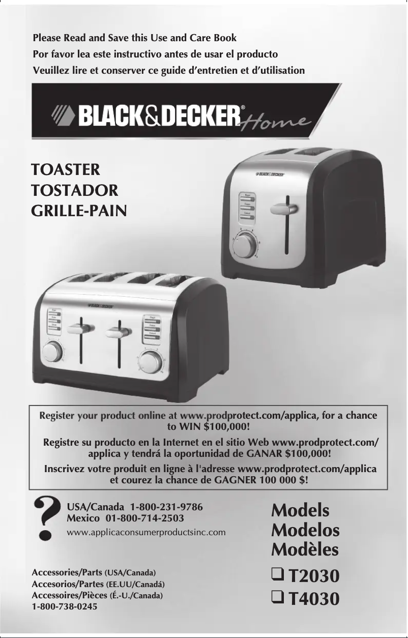 Page 1 de la notice Manuel utilisateur Black & Decker T2030