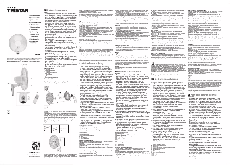 Página 1 del manual Manual de usuario TriStar VE-5875