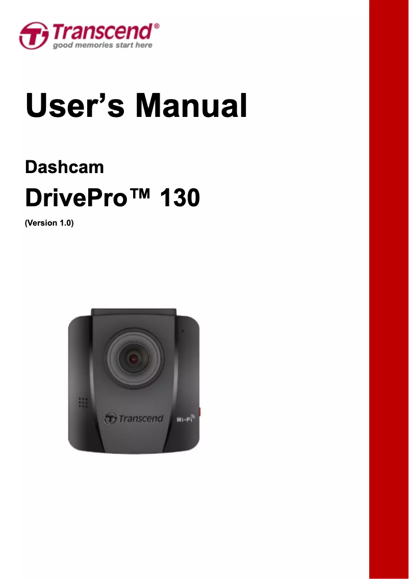 Image de la première page du manuel de l'appareil DrivePro 130