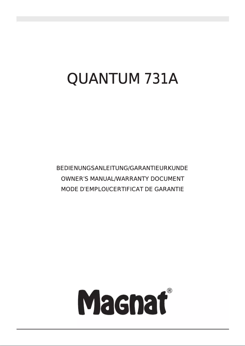 Página 1 del manual Manual de usuario Magnat Quantum Sub 731 A