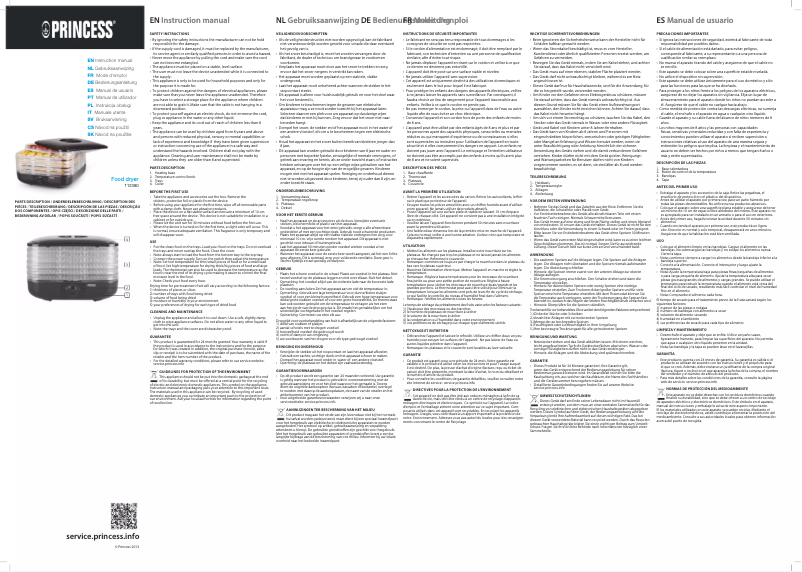 Page n°1 - Manuel utilisateur Princess Food Dryer 112380