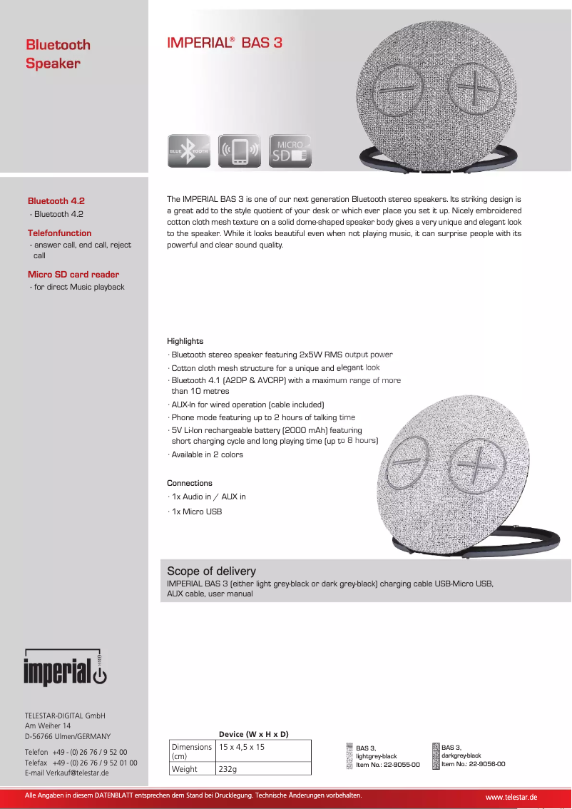 Imagen de la primera página del manual del dispositivo BAS 3