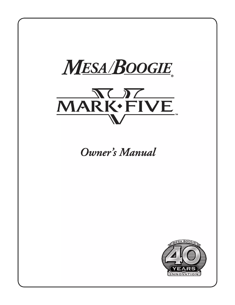 Page 1 de la notice Manuel utilisateur Mesa Boogie Mark V 112