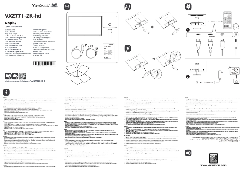 Página 1 del manual Guía de inicio rápido Viewsonic VX2771-2K-HD-2