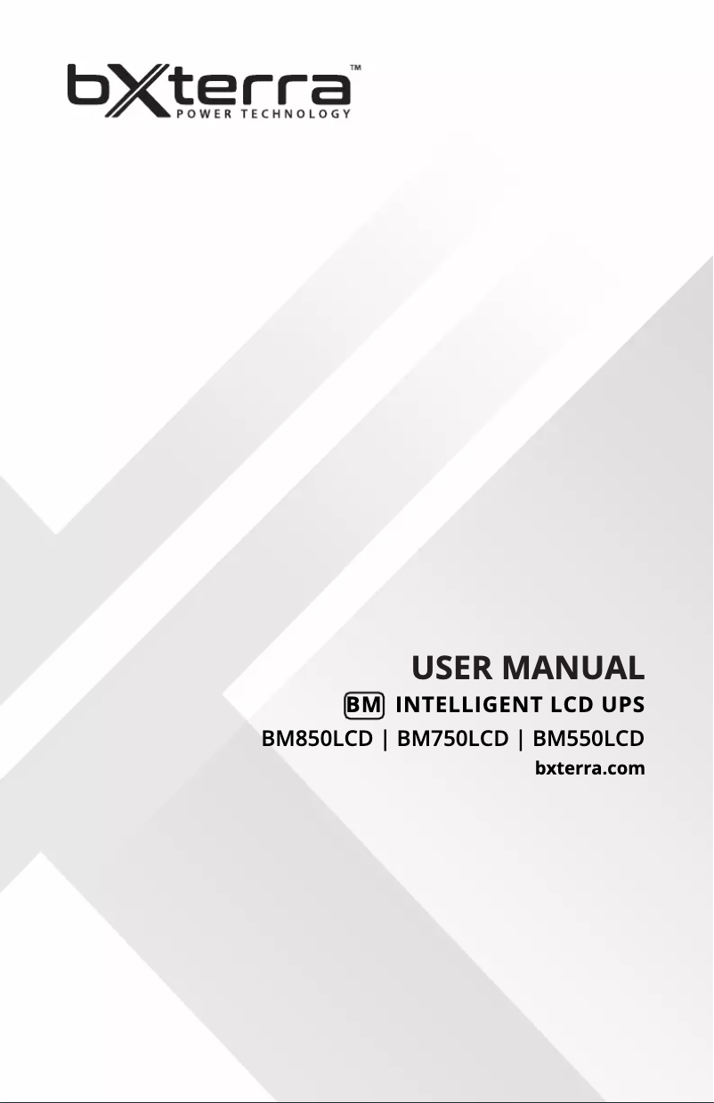Page n°1 - Manuel utilisateur Bxterra BM550LCD