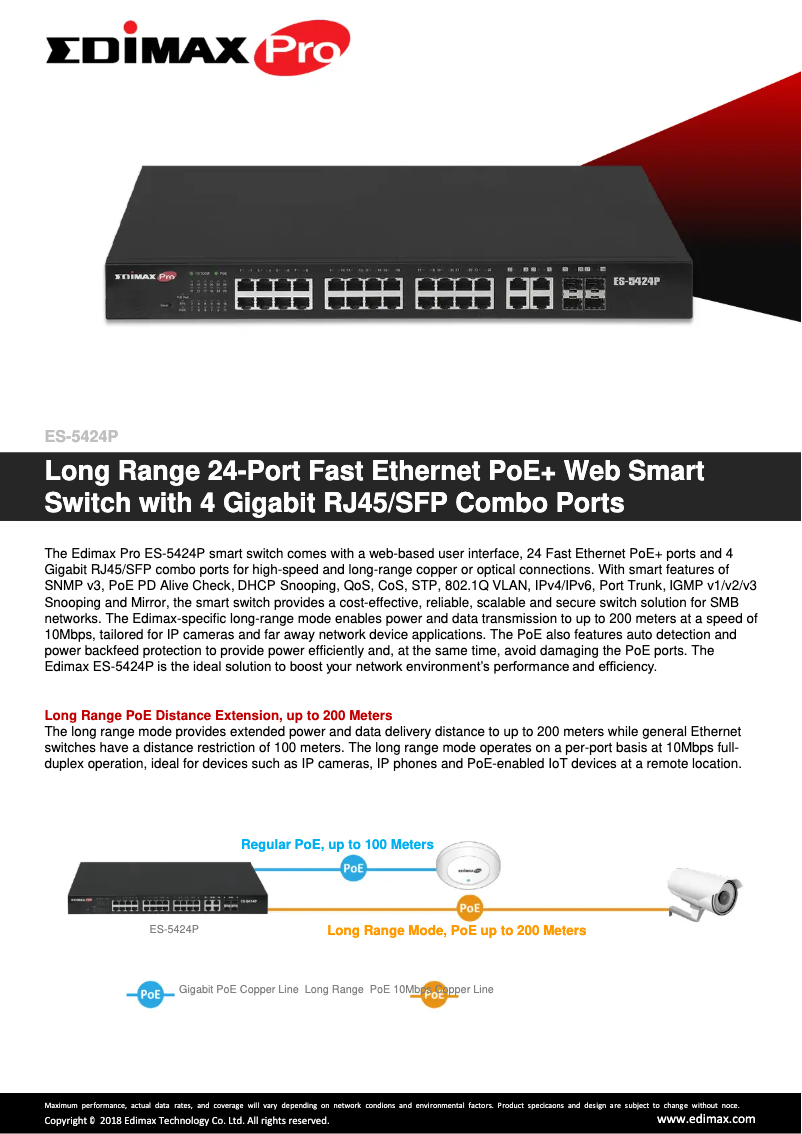 Page n°1 - Fiche technique Edimax ES-5424P