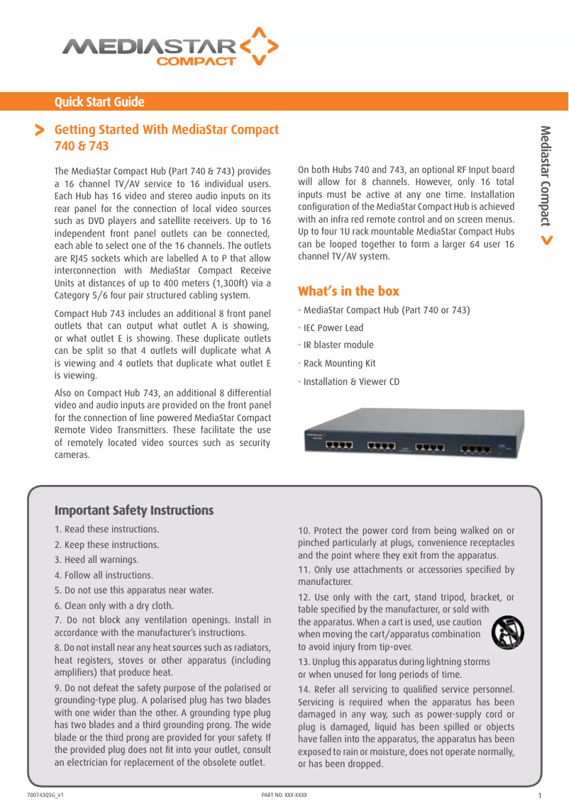 Página 1 del manual Manual de usuario MediaStar 751-Q