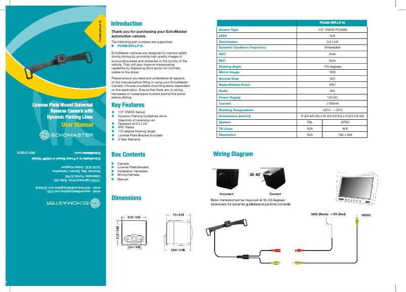 Imagen de la primera página del manual del dispositivo PCAM-DPLLP-N
