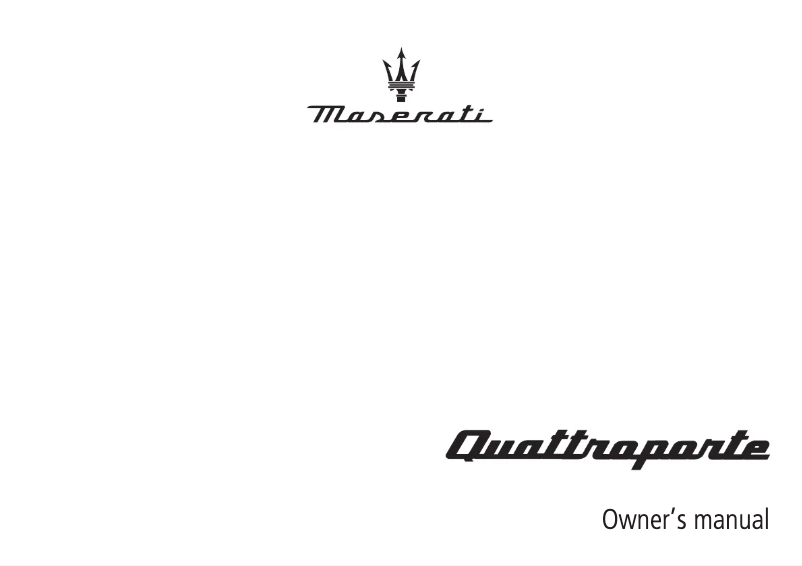 Page n°1 - Manuel utilisateur Maserati Quattroporte (2021)