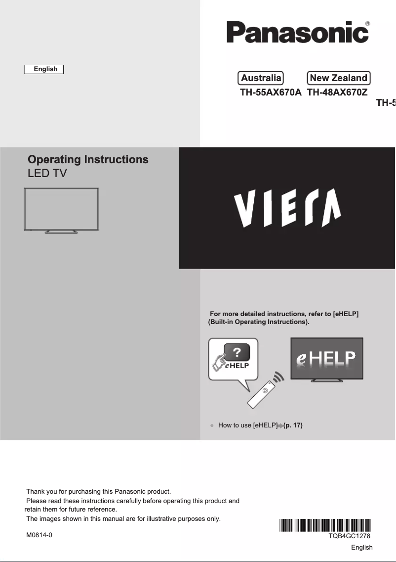 Página 1 del manual Manual de usuario Panasonic TH-55AX670Z