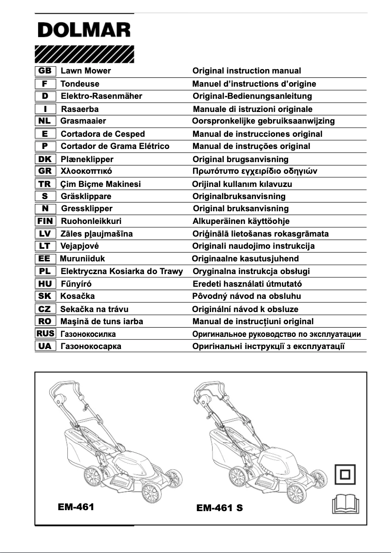Page n°1 - Manuel utilisateur Dolmar EM-461