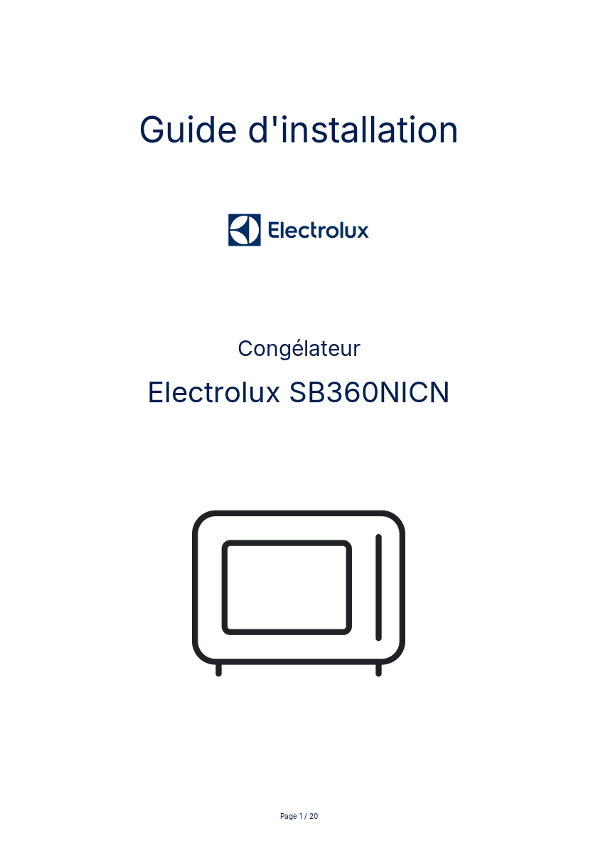Image de la première page du manuel de l'appareil SB360NICN