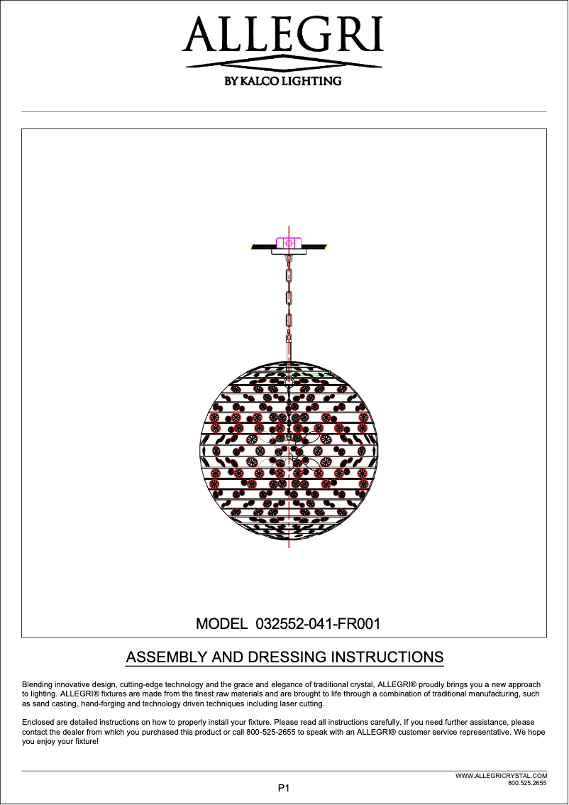 Page n°1 - Manuel utilisateur Allegri Gemini 032552-041-FR001