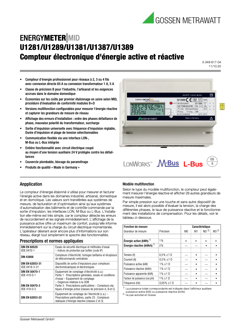Image de la première page du manuel de l'appareil U1281