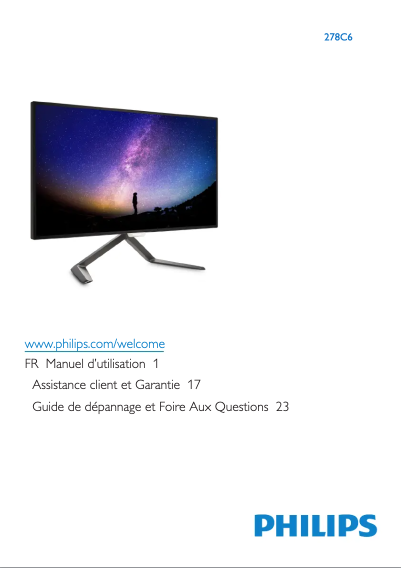 Page 1 de la notice Manuel utilisateur Philips 248C6QJSW