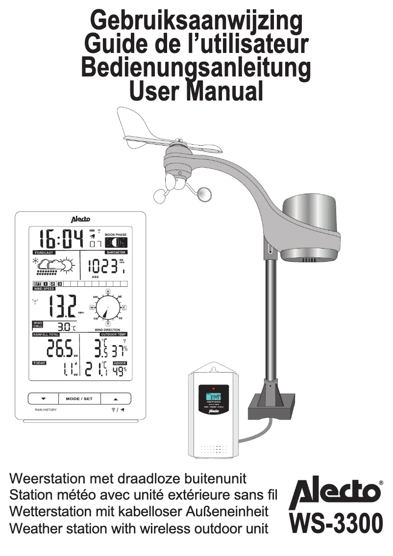 Page n°1 - Manuel utilisateur Alecto WS-3300