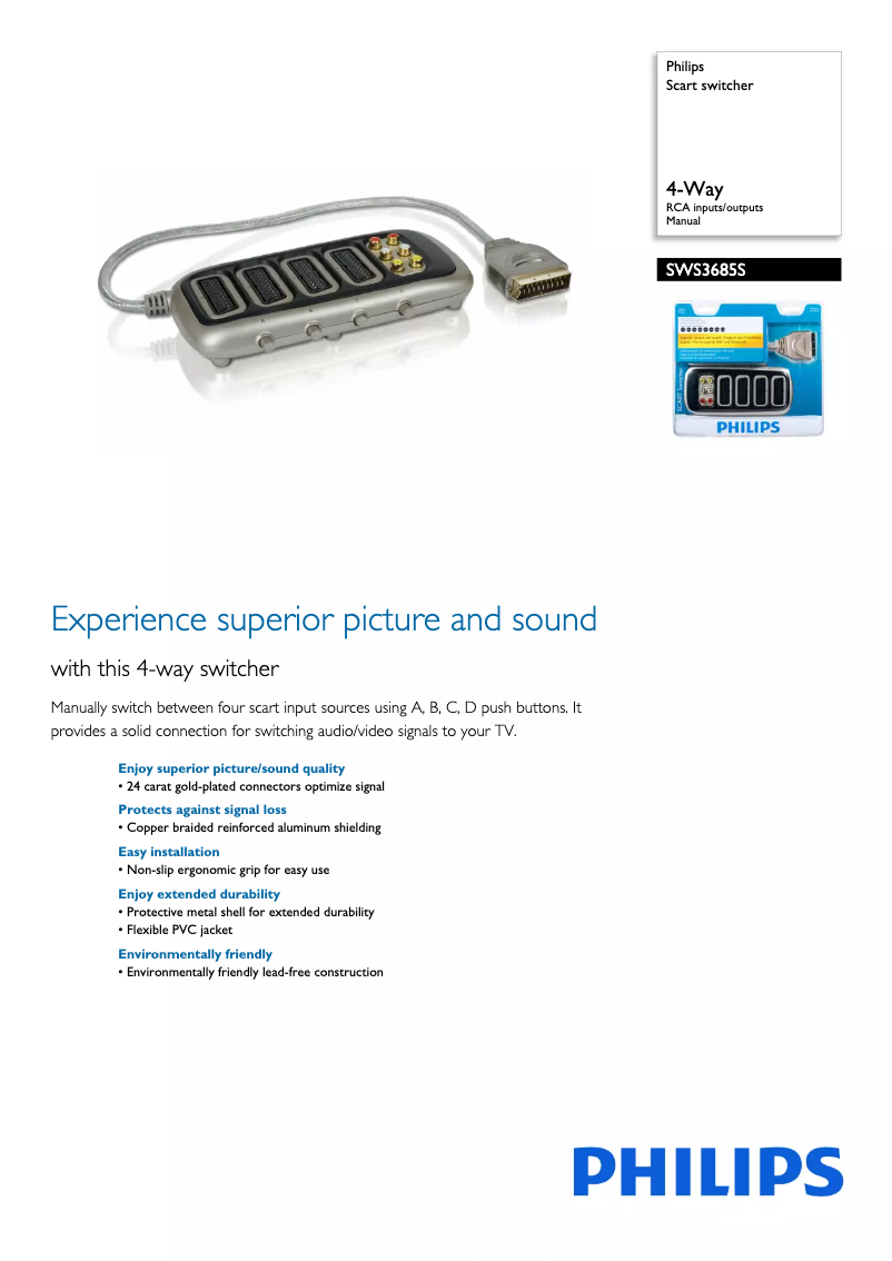 Page 1 of the manual Brochure Philips SWS3685S