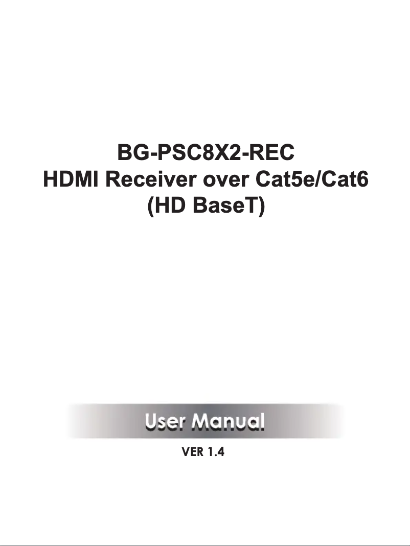 Page 1 de la notice Manuel utilisateur BZBGear PSC8X2