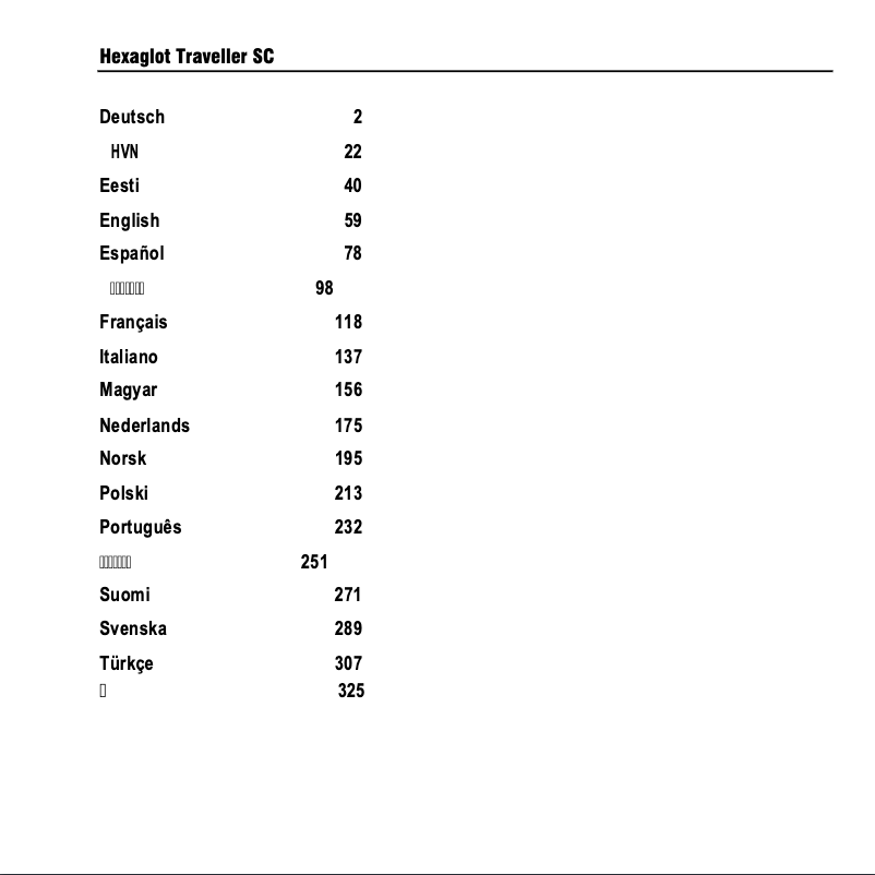 Page 1 de la notice Manuel utilisateur Hexaglot Traveller SC South