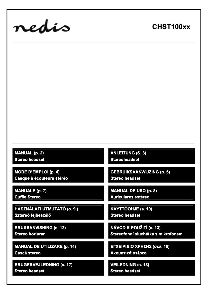 Page 1 de la notice Manuel utilisateur Nedis CHST100PK