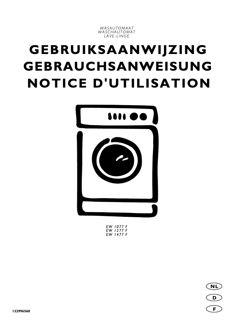 Page 1 de la notice Manuel utilisateur Electrolux EW1277F