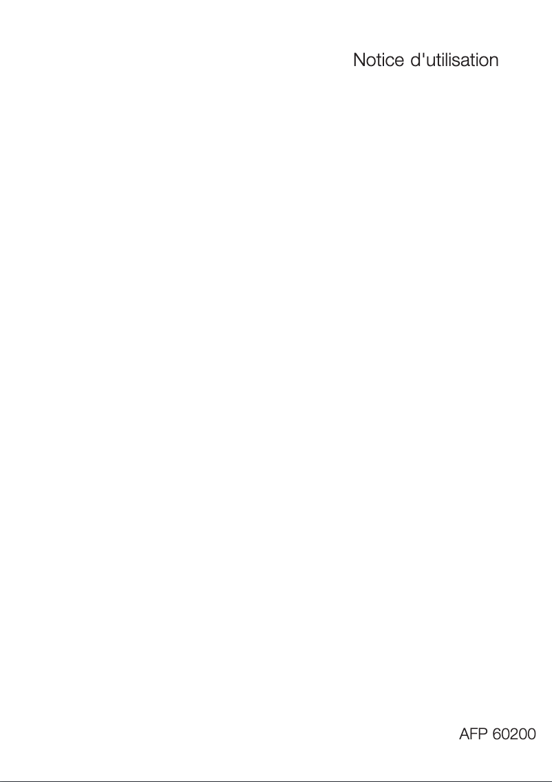 Page 1 de la notice Manuel utilisateur Arthur Martin-Electrolux AFP60200W