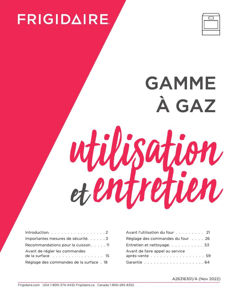 Image de la première page du manuel de l'appareil GCFG3060BF