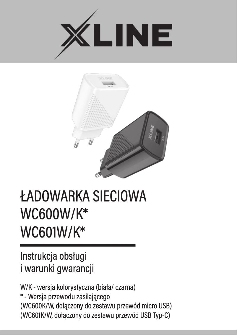 Image de la première page du manuel de l'appareil X-Line WC601W