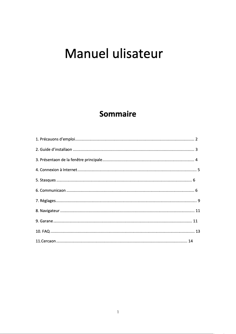 Image de la première page du manuel de l'appareil One Touch X500