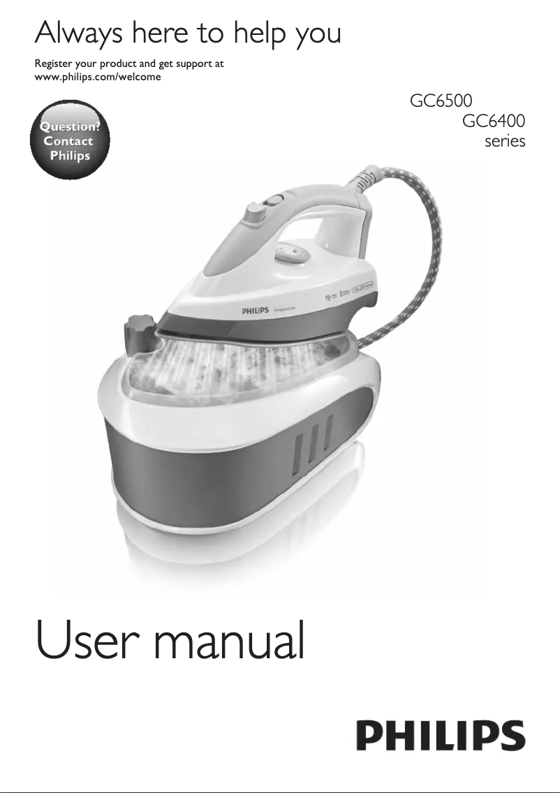 Page 1 de la notice Manuel utilisateur Philips CompactCare GC6500