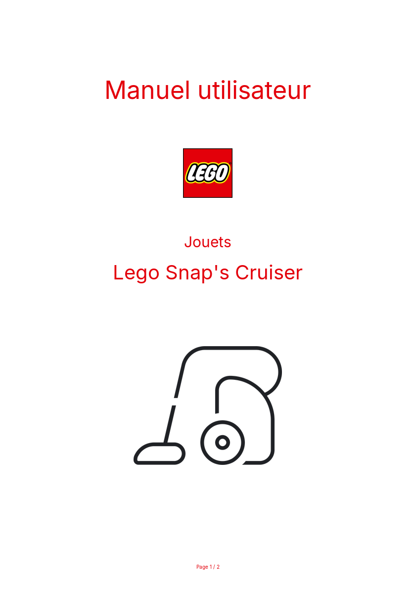 Image de la première page du manuel de l'appareil Snap's Cruiser