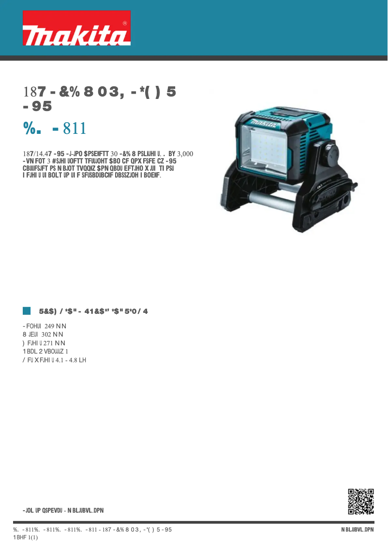 Page n°1 - Fiche technique Makita DML811