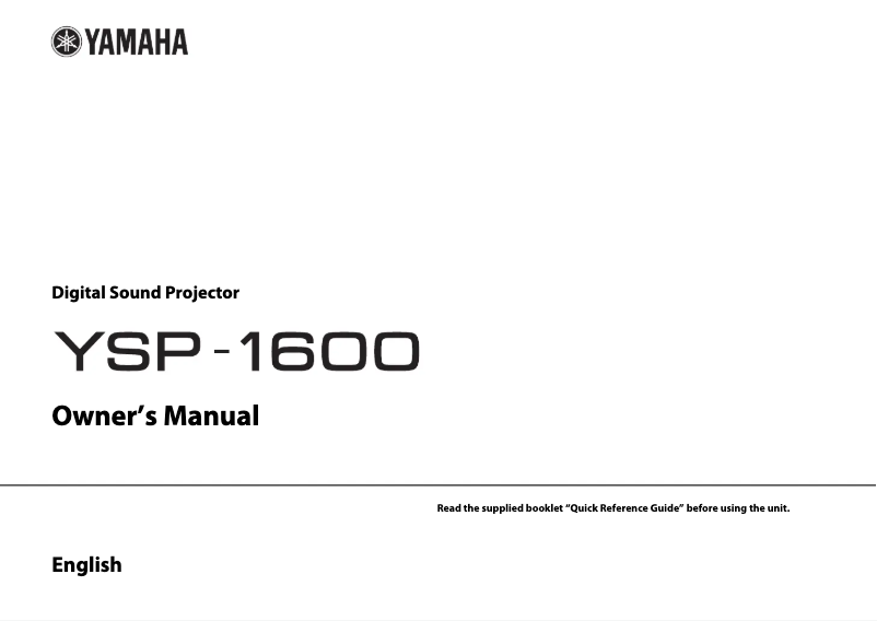 Page 1 de la notice Manuel utilisateur Yamaha YSP-1600