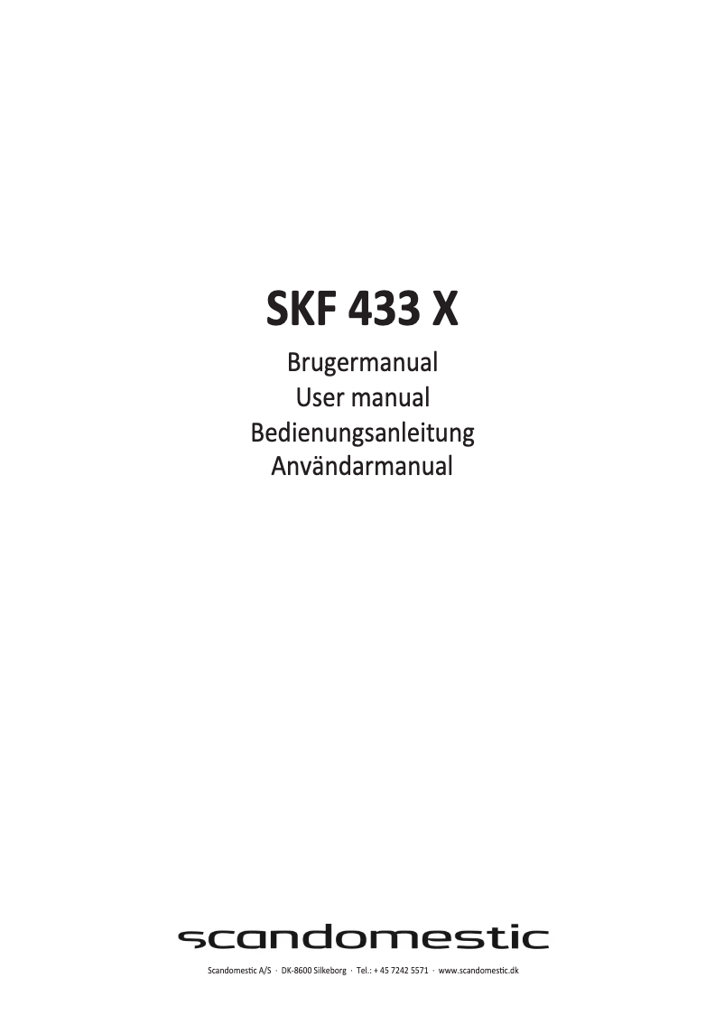 Page n°1 - Manuel utilisateur Scandomestic SKF 433 X