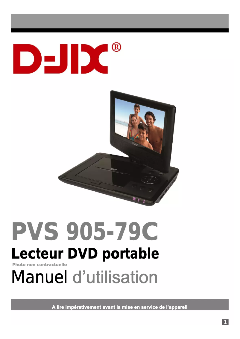 Page 1 de la notice Manuel utilisateur Logicom D-JIX PVS 905-79CBC