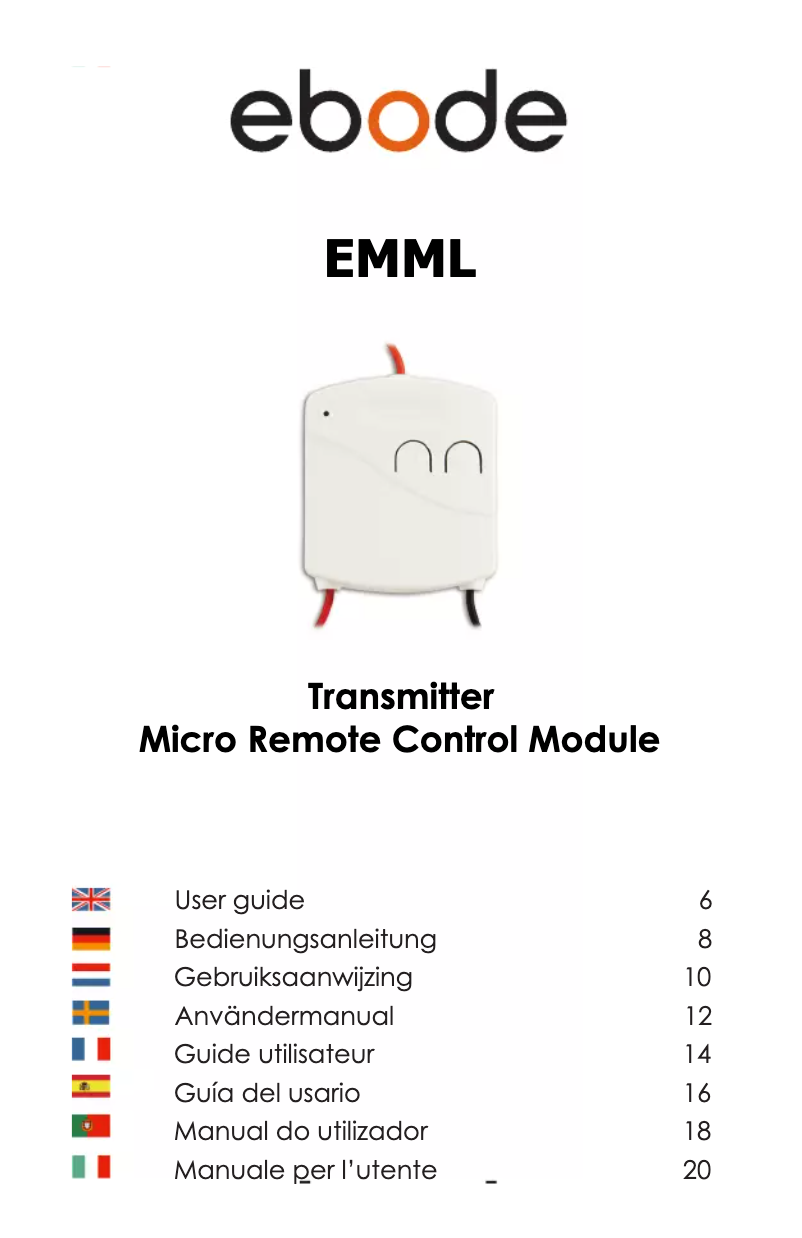 Image de la première page du manuel de l'appareil EMML