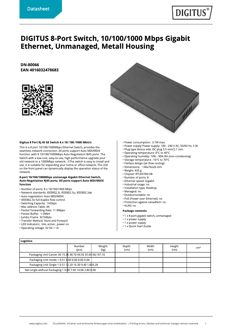 Image de la première page du manuel de l'appareil DN-80066