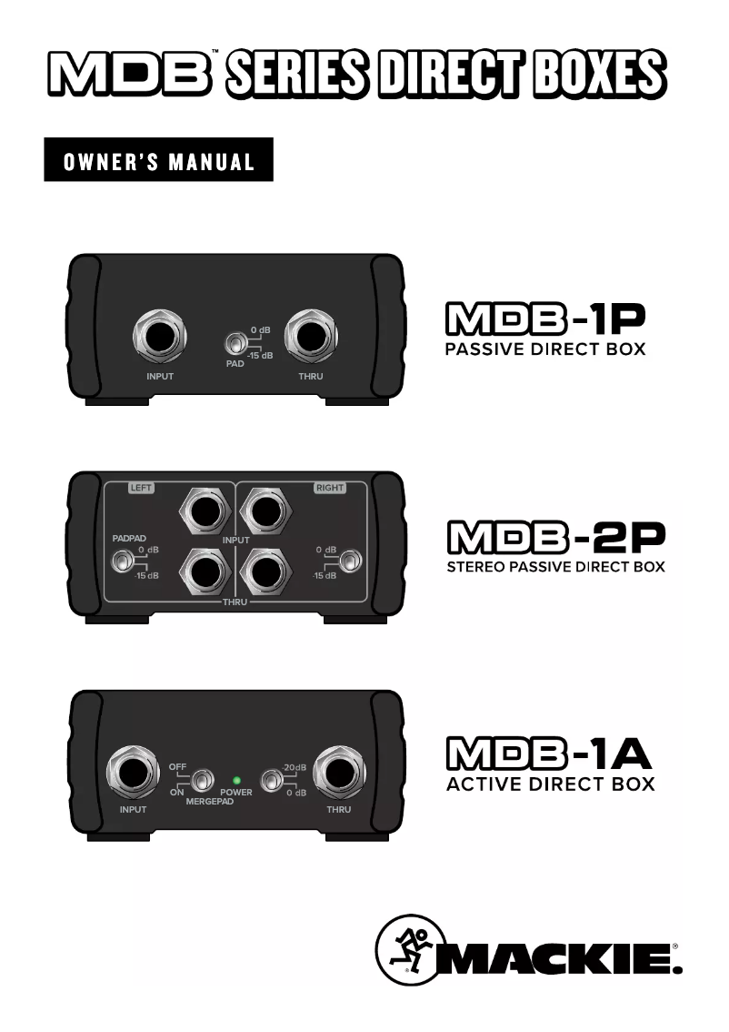 Page n°1 - Manuel utilisateur Mackie MDB-1A