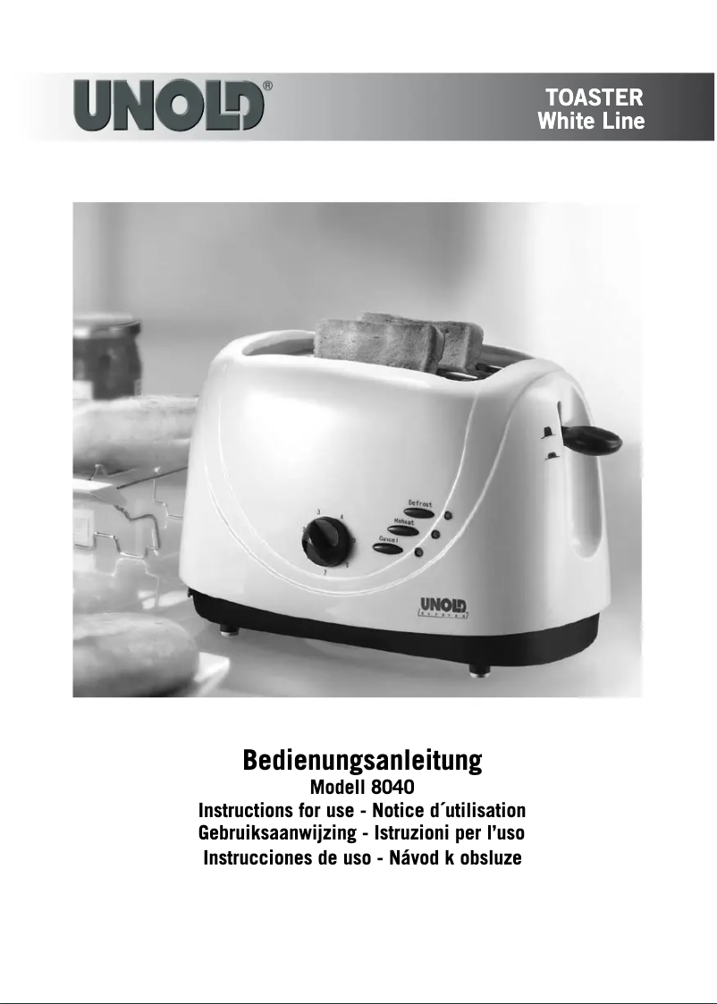Page 1 de la notice Manuel utilisateur Unold 8040 White Line