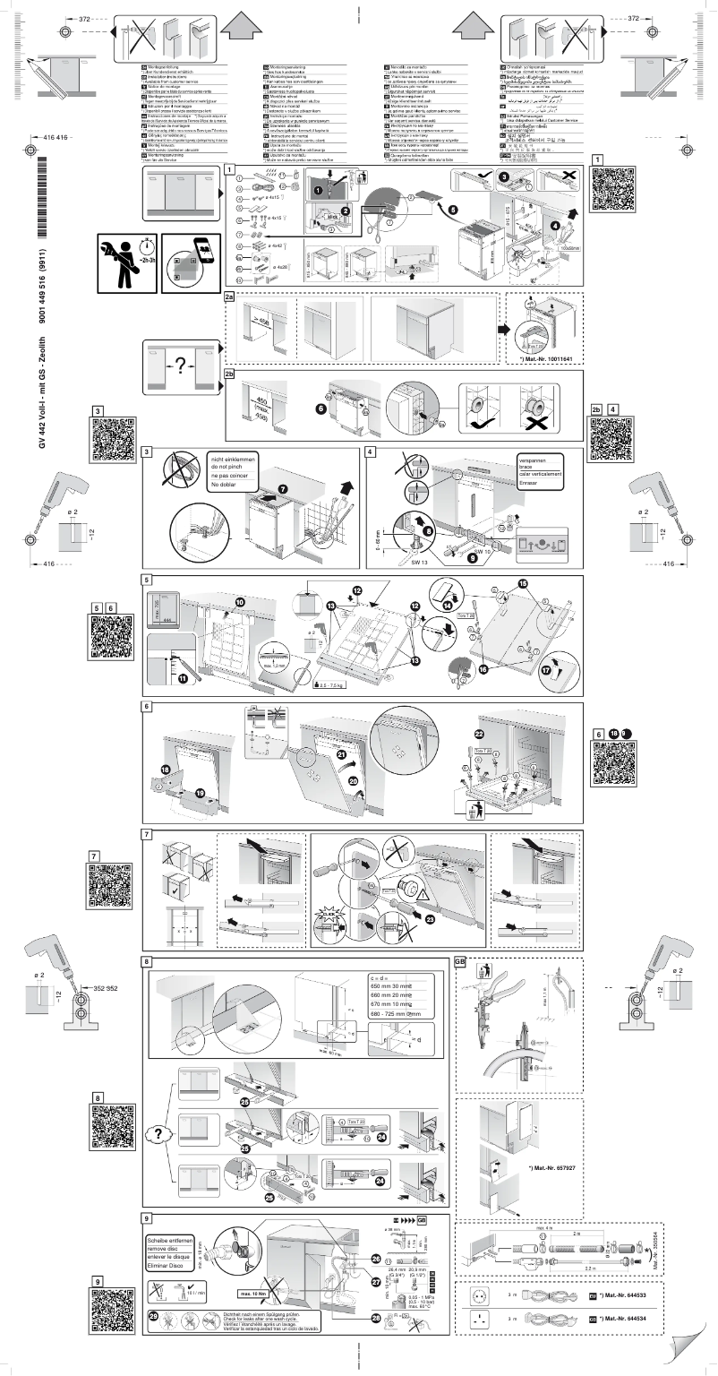 Page n°1 - Guide d'installation Siemens SR65ZX11ME