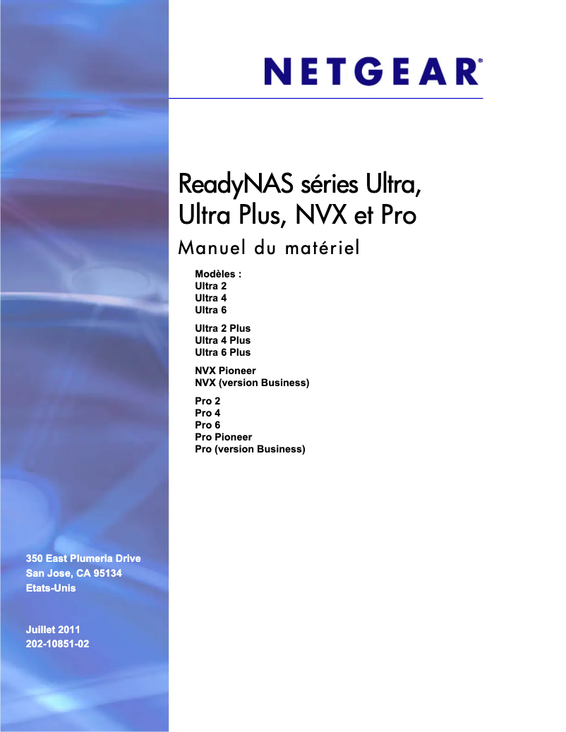 Page 1 de la notice Manuel utilisateur Netgear ReadyNAS RDP2000